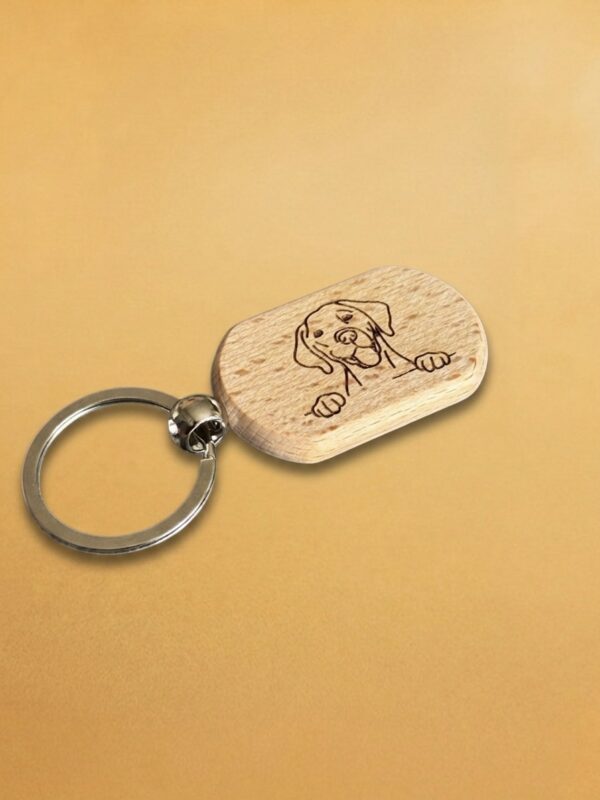 Personalised laser engraved bamboo keychain by Vesta