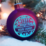 LED personalised Christmas bauble engraved gift Scotland