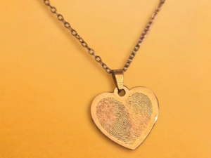 Personalised fingerprint heart necklace pendant by Vesta