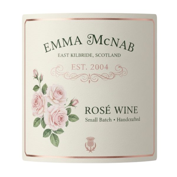 Custom personalised wine and bottle label by Vesta