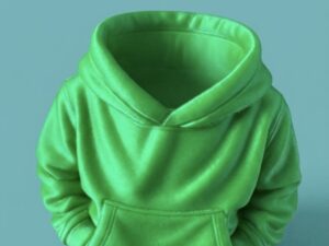 Lime green 3D printed hoodie desk jar organiser by Vesta