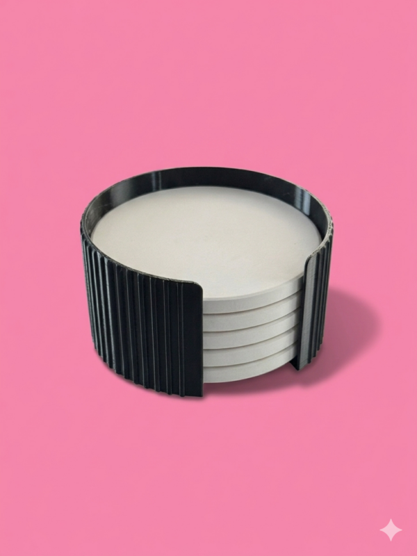 UV printed ceramic coasters with holder by Vesta