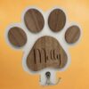 Personalised wall-mounted dog lead hook by Vesta
